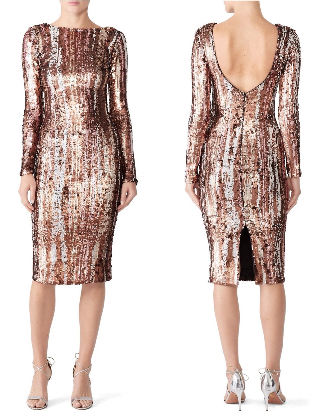 Dress the Population Bronze Sequin Emery Dress size medium